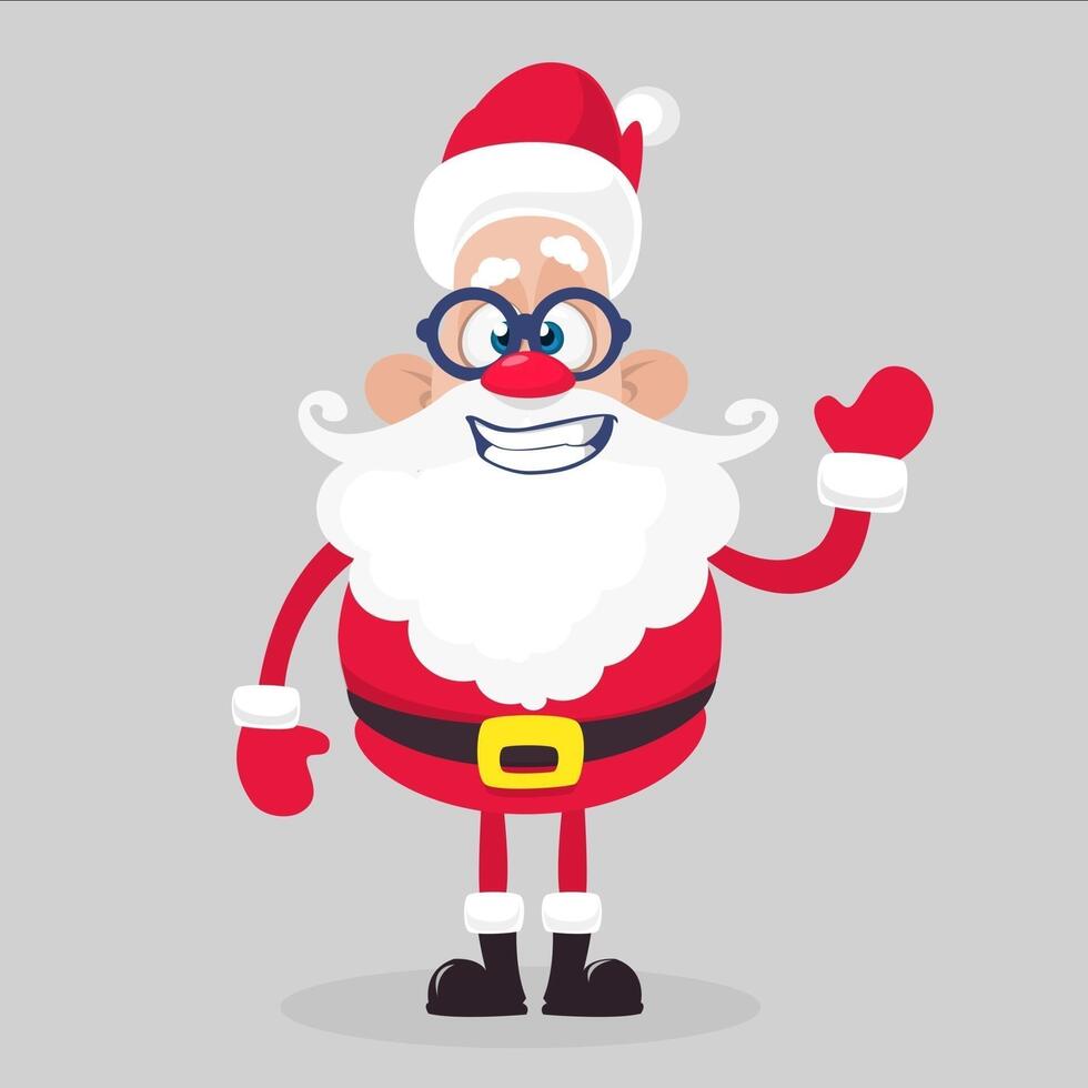 Cartoon Santa Claus waving happily vector