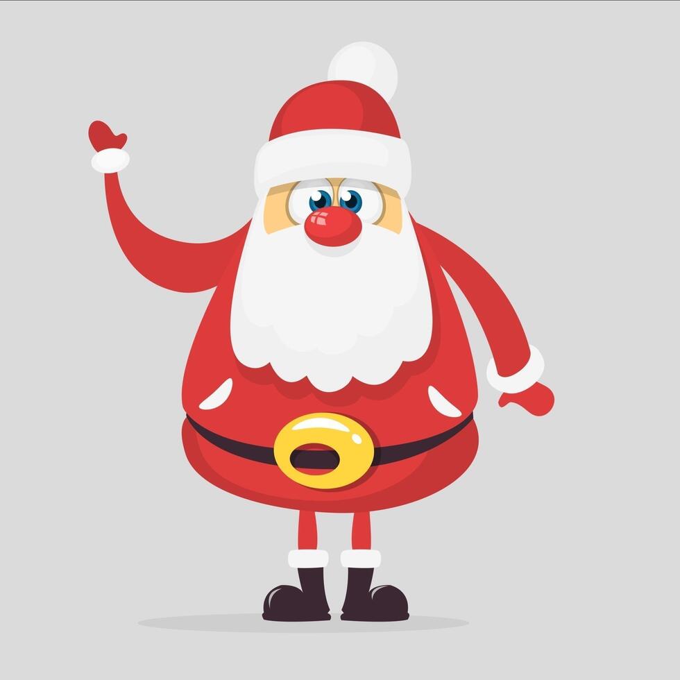 Cartoon Santa Claus waving cheerfully vector