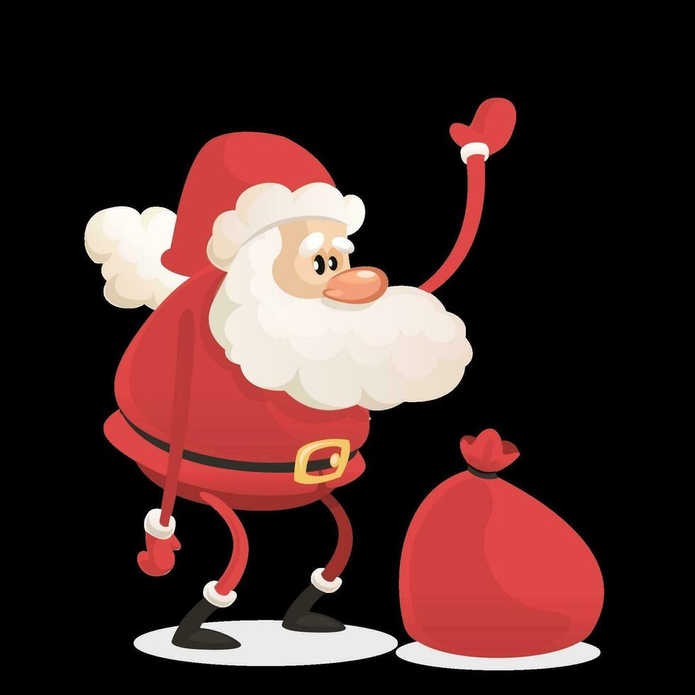 Cartoon funny Santa Claus character christmas vector illustration