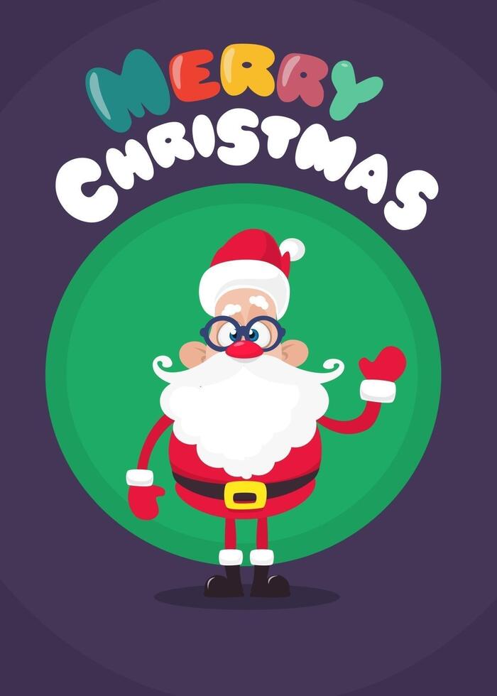Santa Claus with Merry Christmas greeting vector