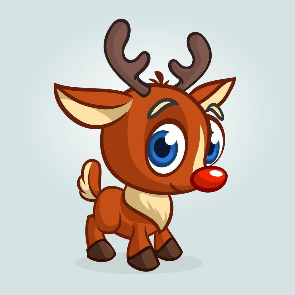 Cartoon reindeer Christmas character. Vector illustration