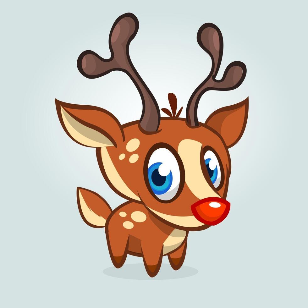 Cartoon reindeer Christmas character. Vector illustration