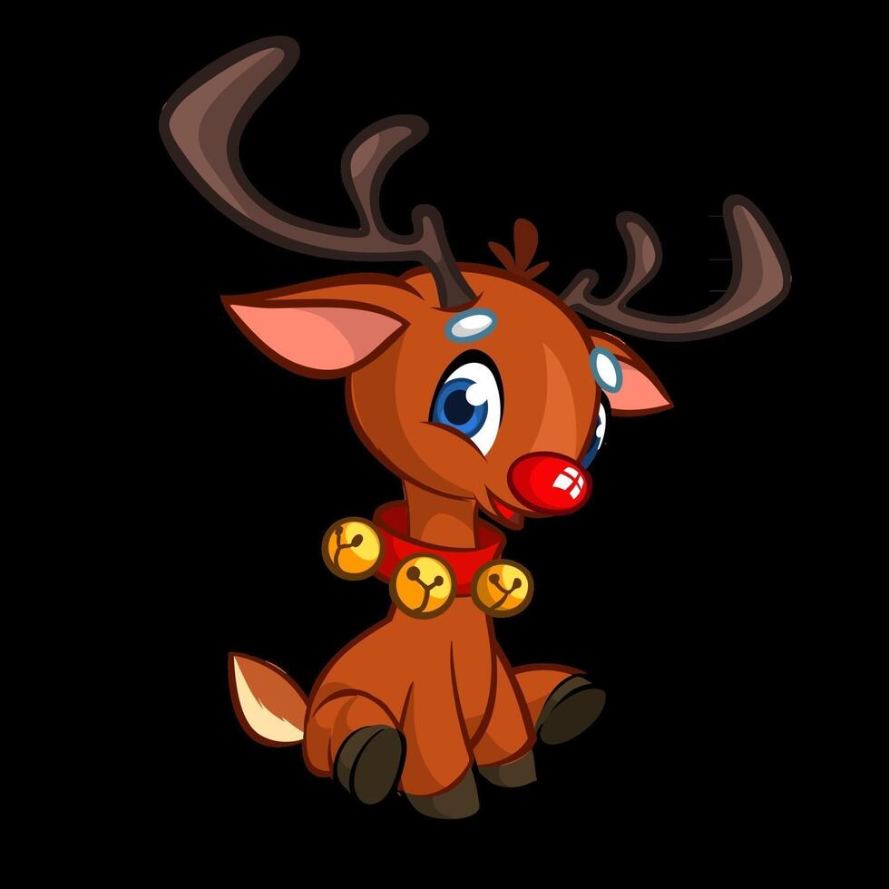 Cartoon reindeer Christmas character. Vector illustration