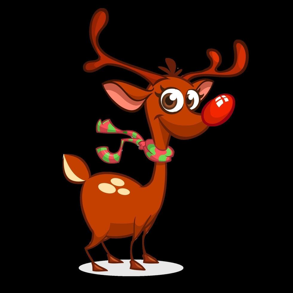 Cartoon reindeer Christmas character. Vector illustration