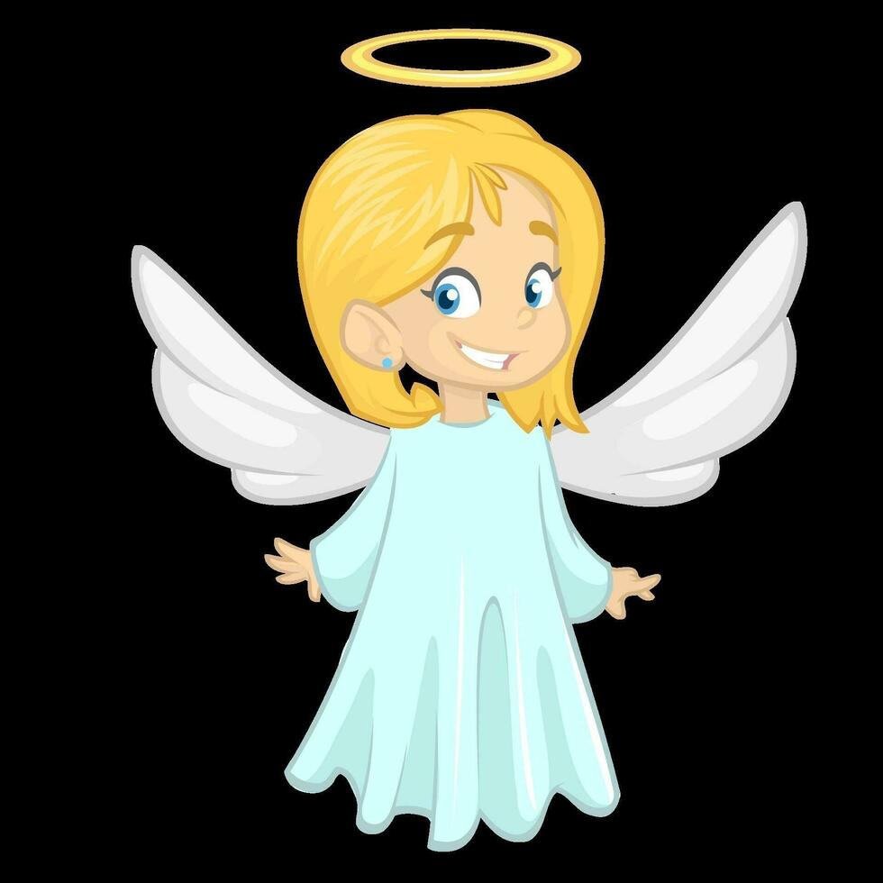 Cartoon cute Christmas angel. Vector illustration 23540895 Vector Art ...