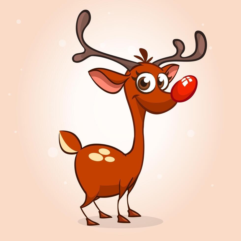 Cartoon reindeer Christmas character. Vector illustration