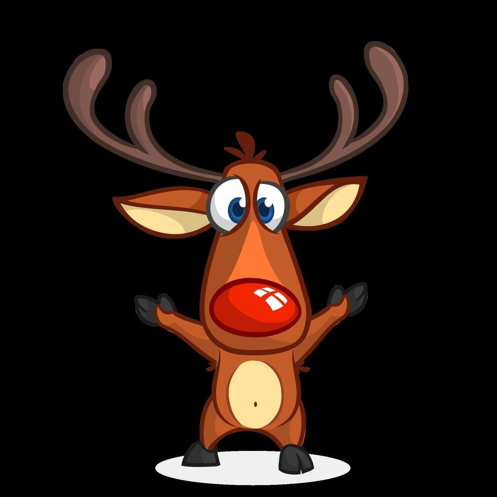 Cartoon reindeer Christmas character. Vector illustration