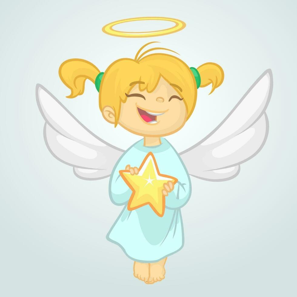 dibujos animados linda Navidad ángel. vector ilustración