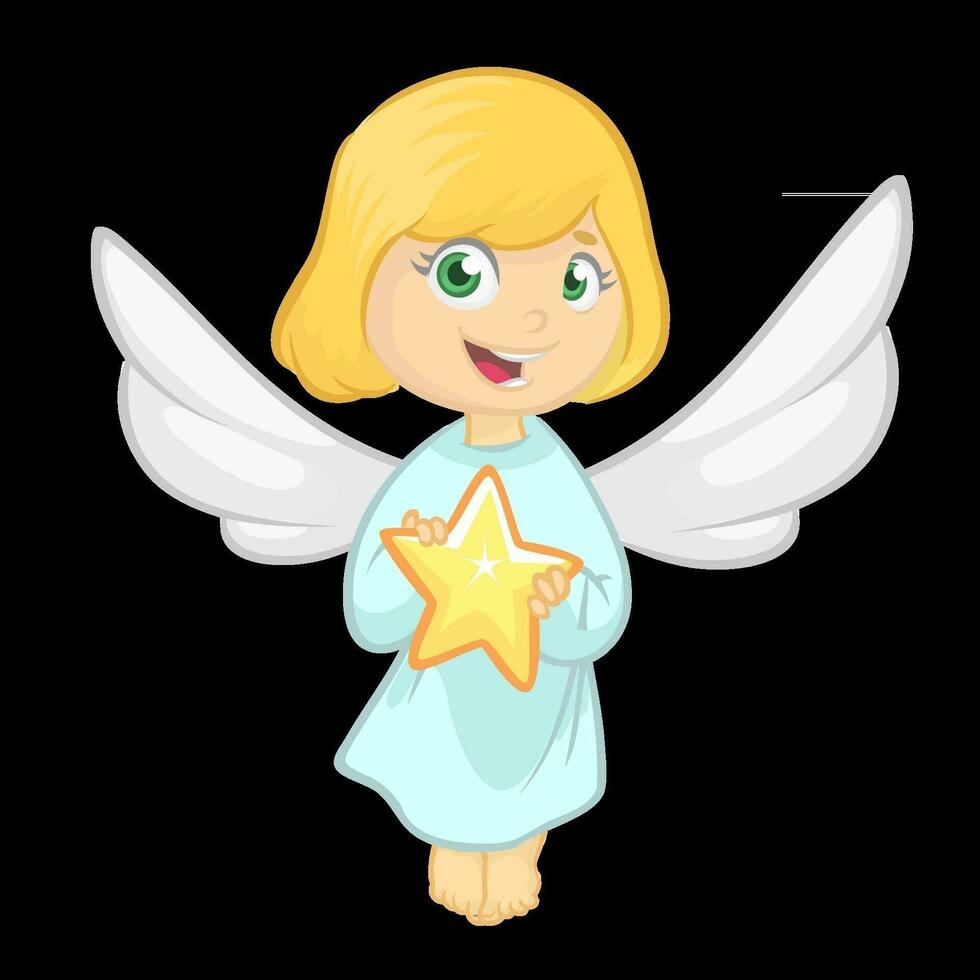 dibujos animados linda Navidad ángel. vector ilustración