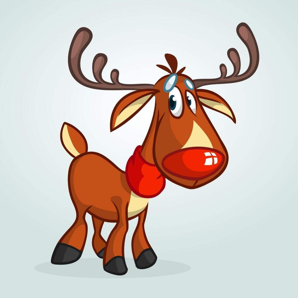 Cartoon reindeer Christmas character. Vector illustration