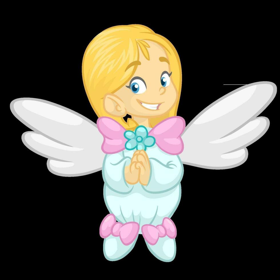 Cartoon cute Christmas angel. Vector illustration