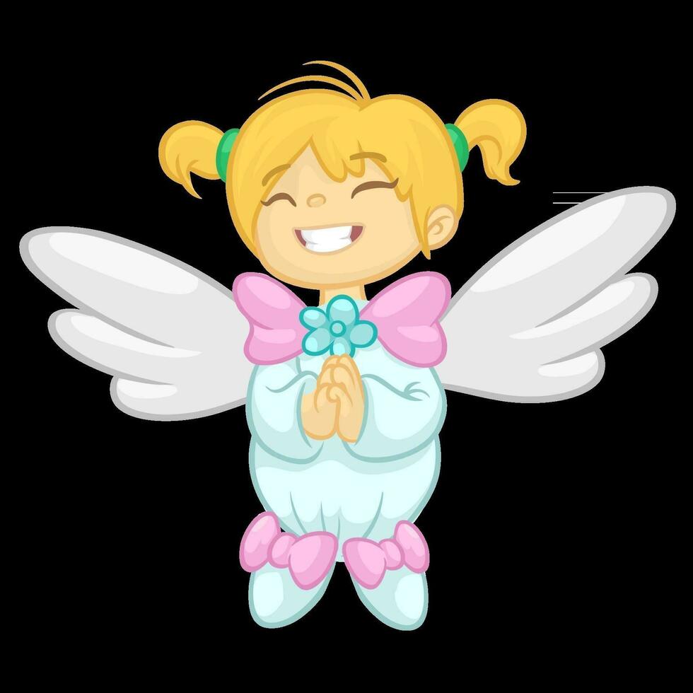 Cartoon cute Christmas angel. Vector illustration