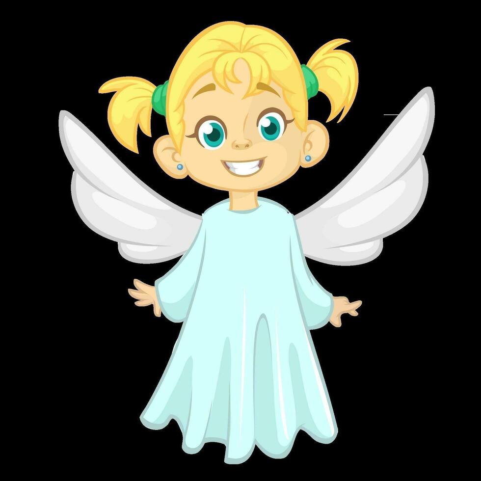 Cartoon cute Christmas angel. Vector illustration