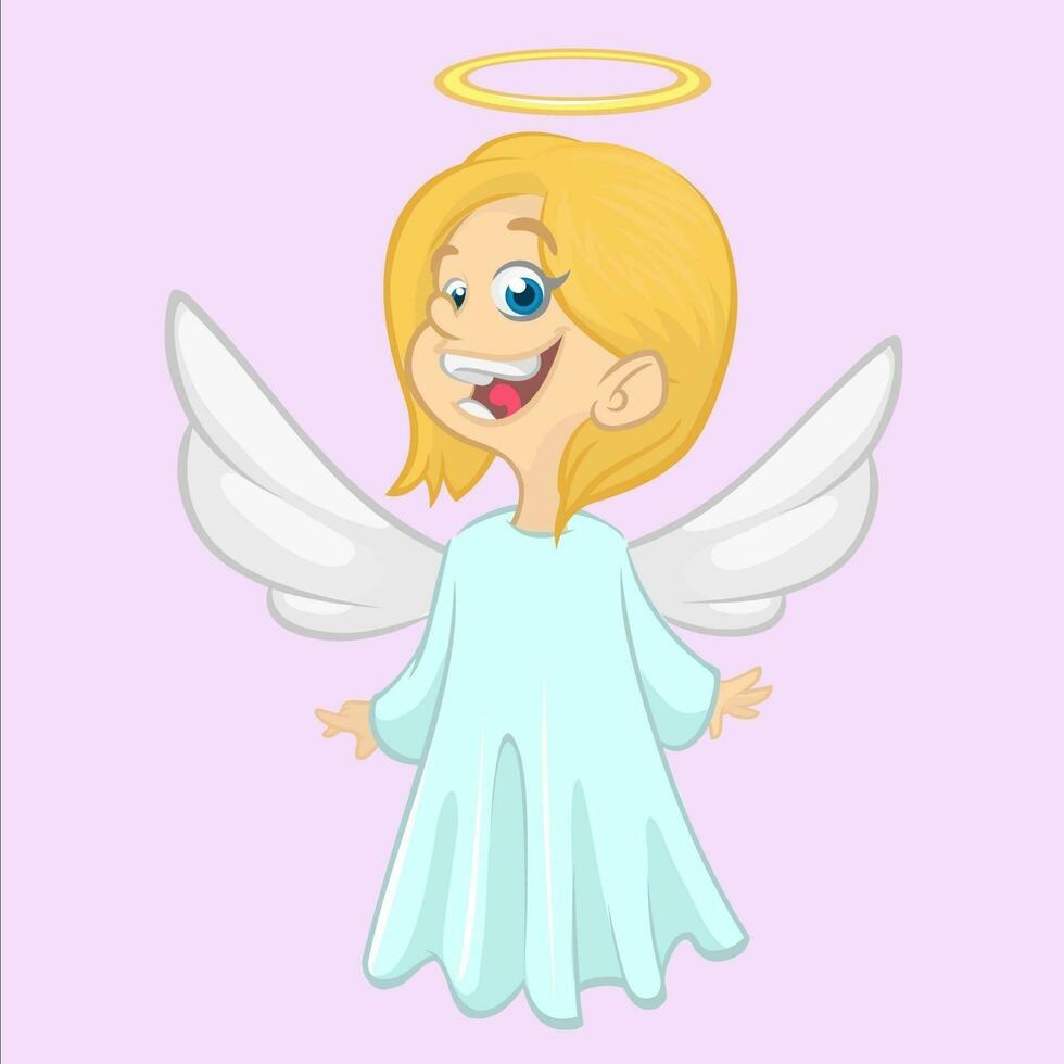 dibujos animados linda Navidad ángel. vector ilustración