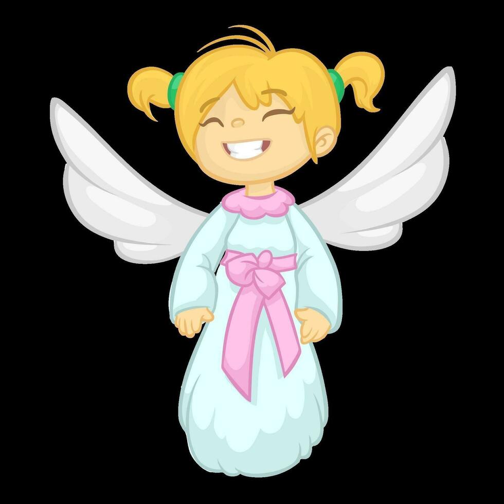 Cartoon cute Christmas angel. Vector illustration