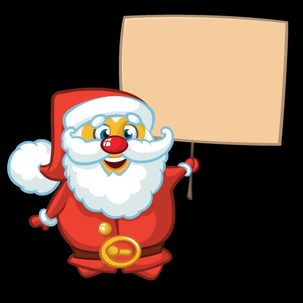 Santa Claus with a blank sign vector