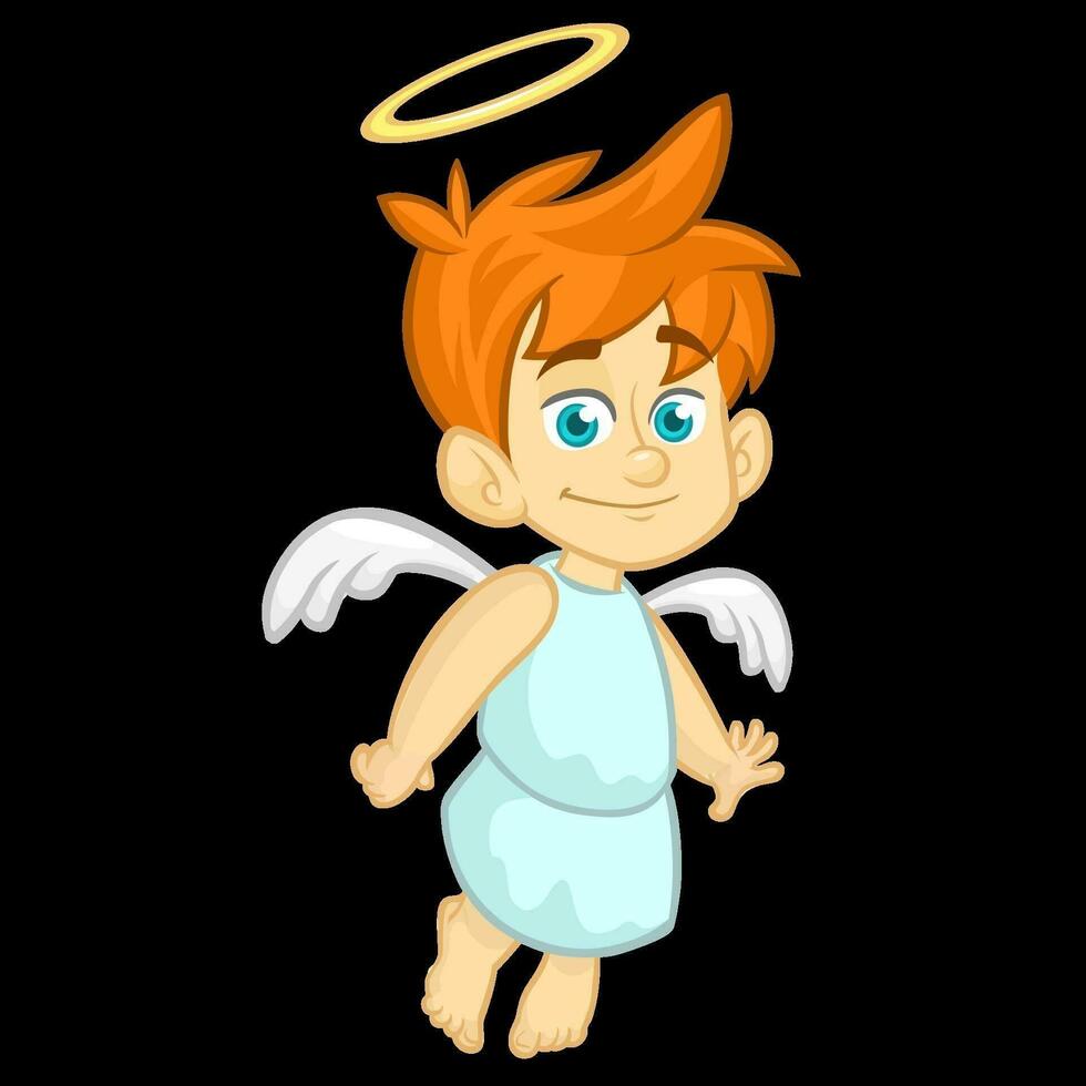 Cartoon cute Christmas angel. Vector illustration