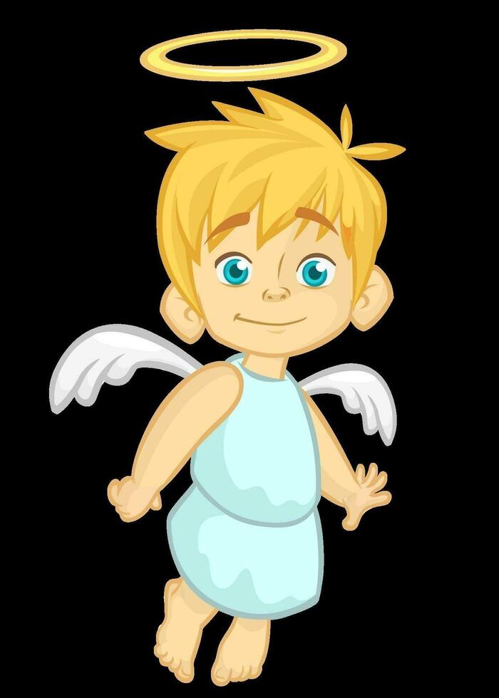 Cartoon cute Christmas angel. Vector illustration