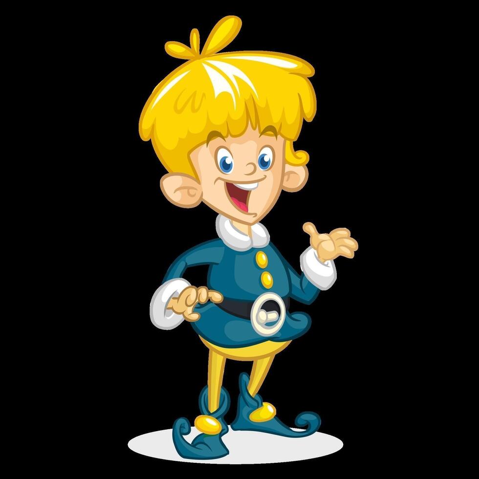 Cheerful cartoon character with yellow hair vector