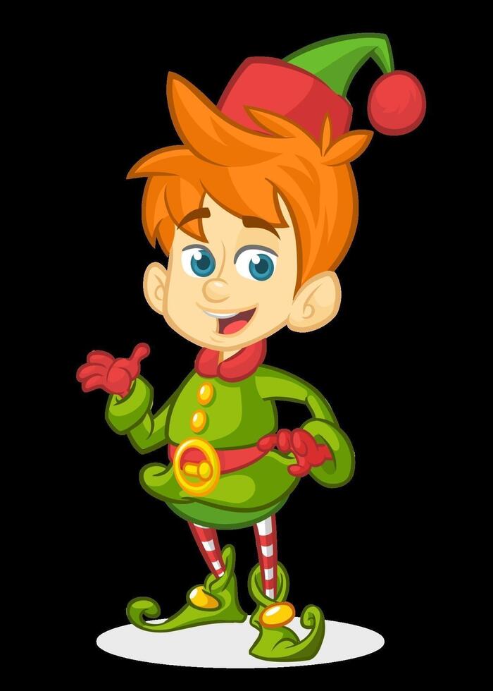 Cartoon elf character with playful pose vector