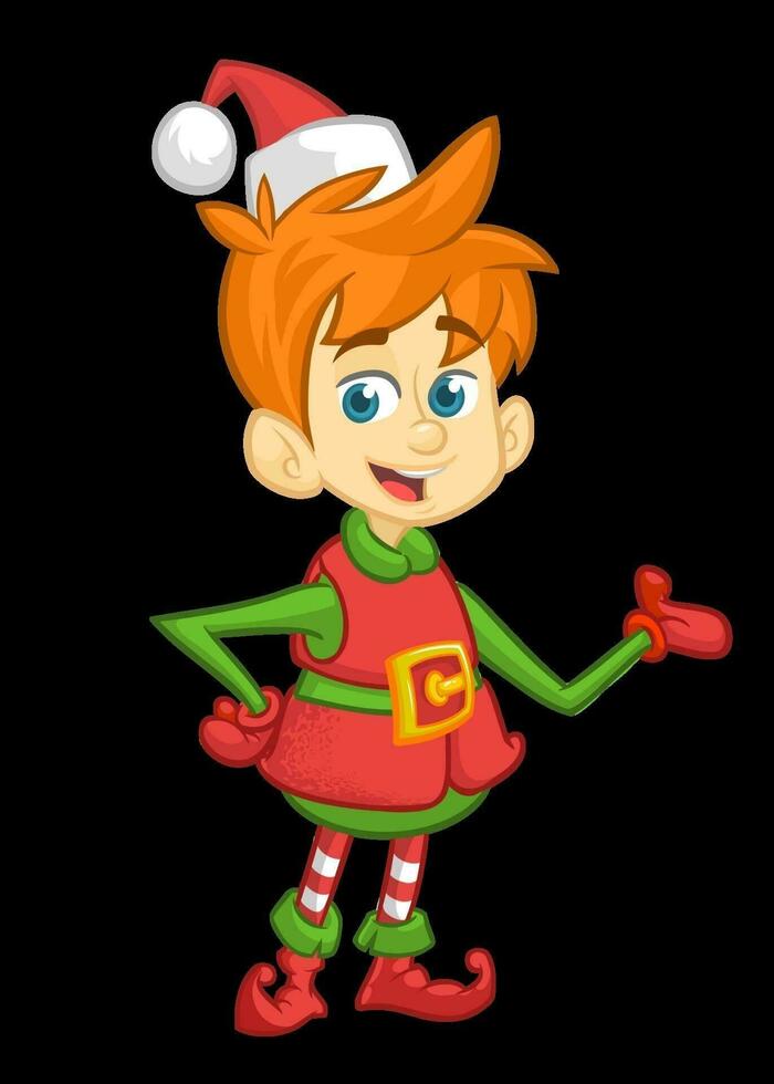 Cartoon elf christmas character vector