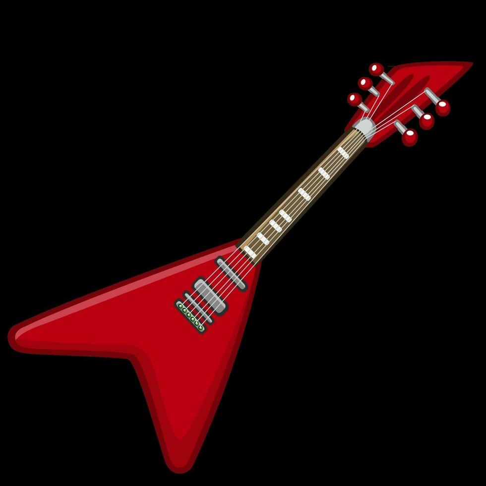 Electric guitar cartoon. Vector illustration of metal or rock-n-roll electro guitar. Isolated