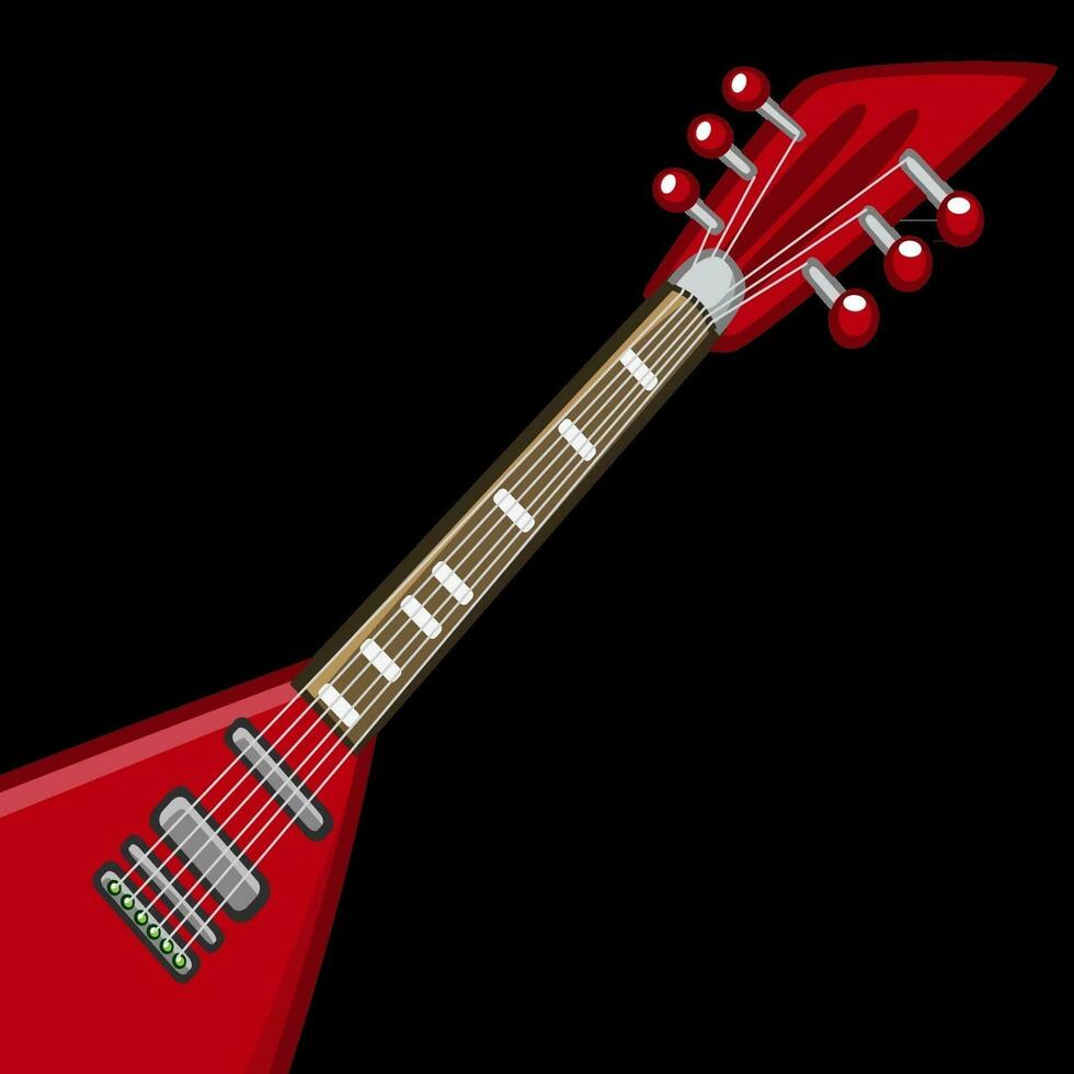 Electric guitar cartoon. Vector illustration of metal or rock-n-roll electro guitar. Isolated