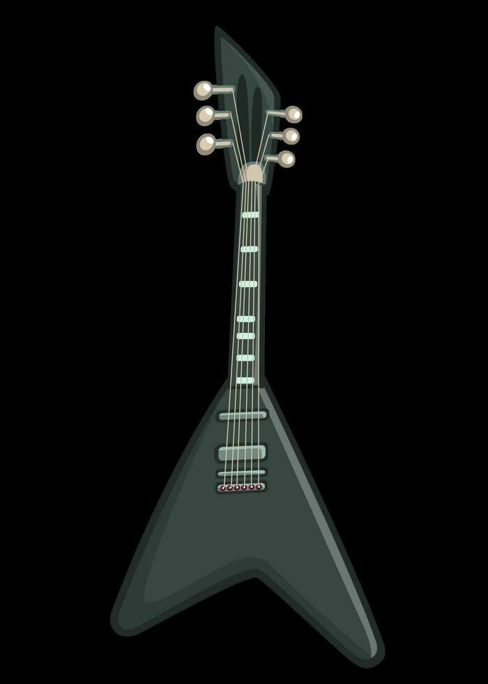 eléctrico guitarra dibujos animados icono. vector ilustración de metal o rock and roll electro guitarra. aislado