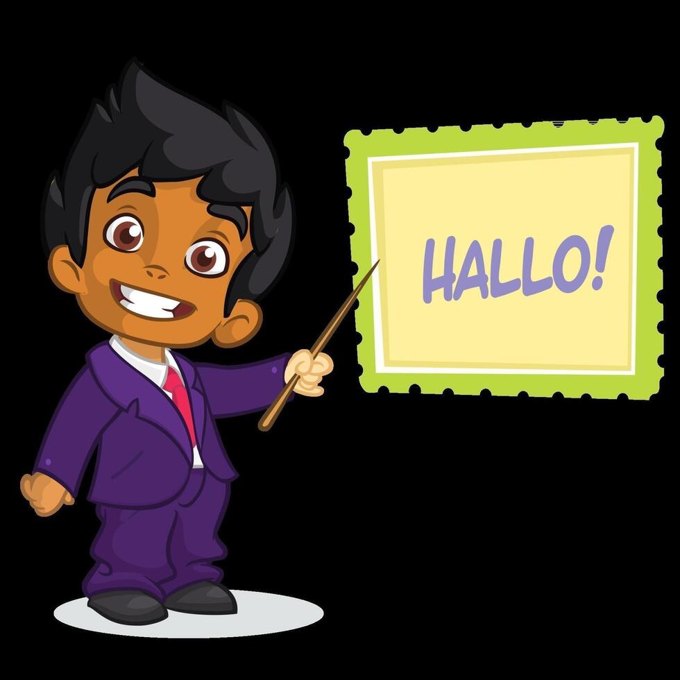 Cartoon character saying Hallo! vector