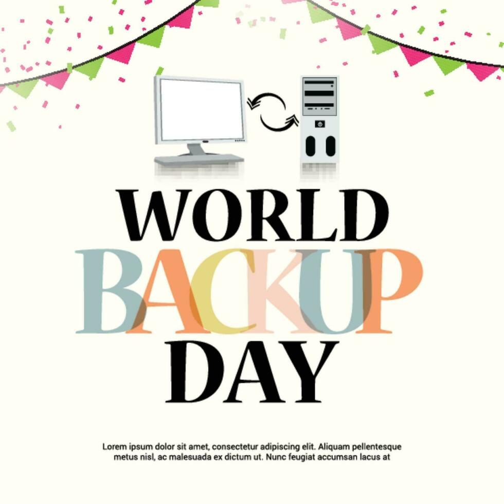 World Backup Day Background. vector