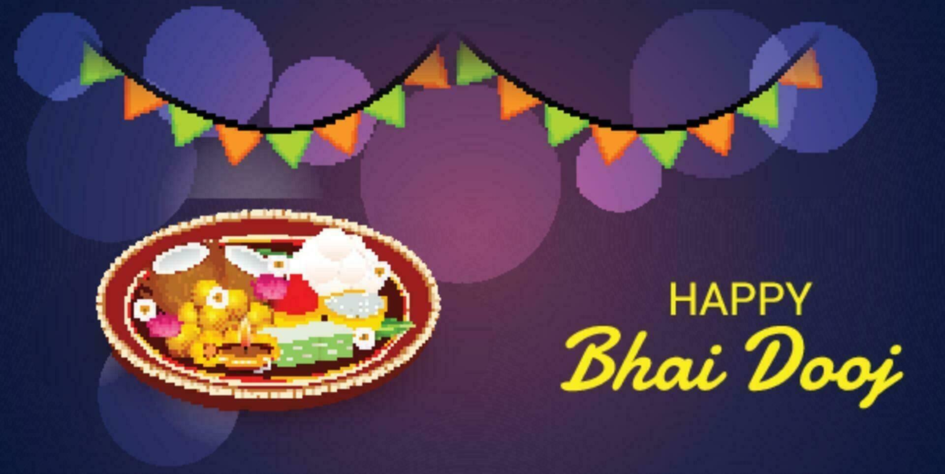 Vector illustration of a Background for indian festival of Happy Bhai Dooj Celebration.