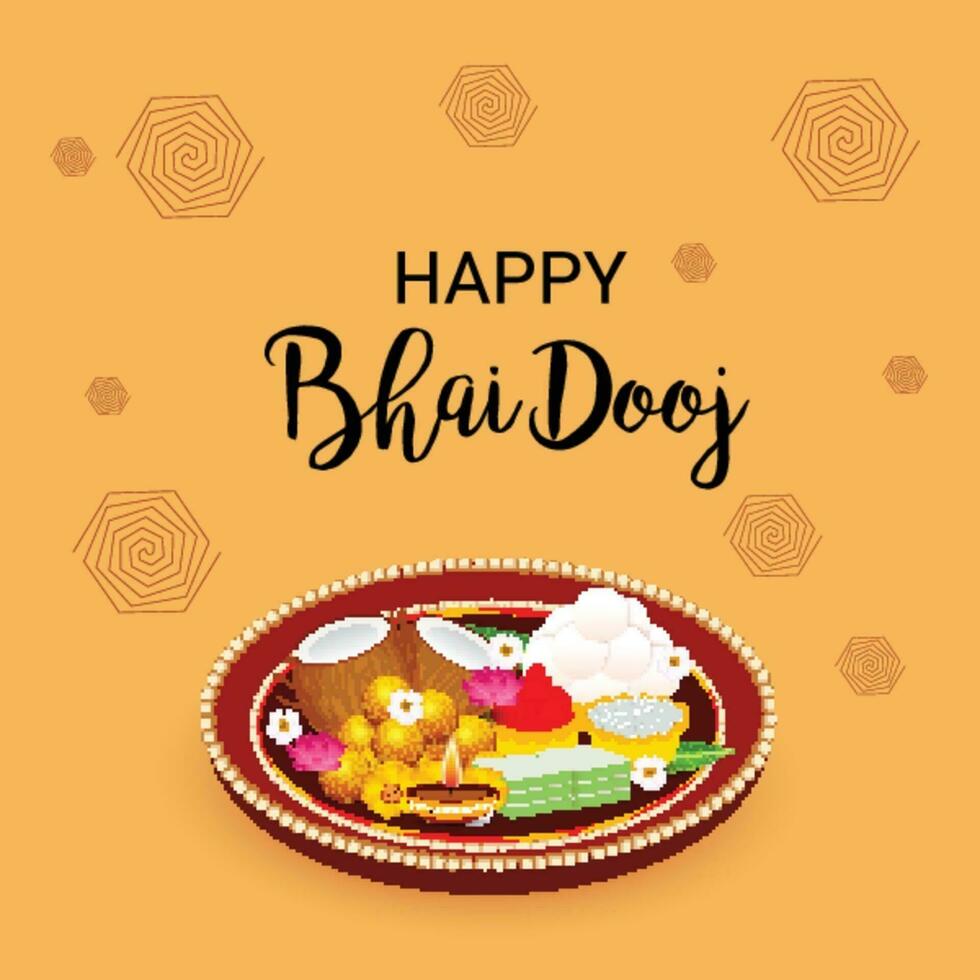 Vector illustration of a Background for indian festival of Happy Bhai Dooj Celebration.
