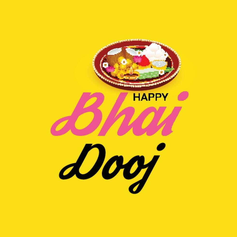 Vector illustration of a Background for indian festival of Happy Bhai Dooj Celebration.