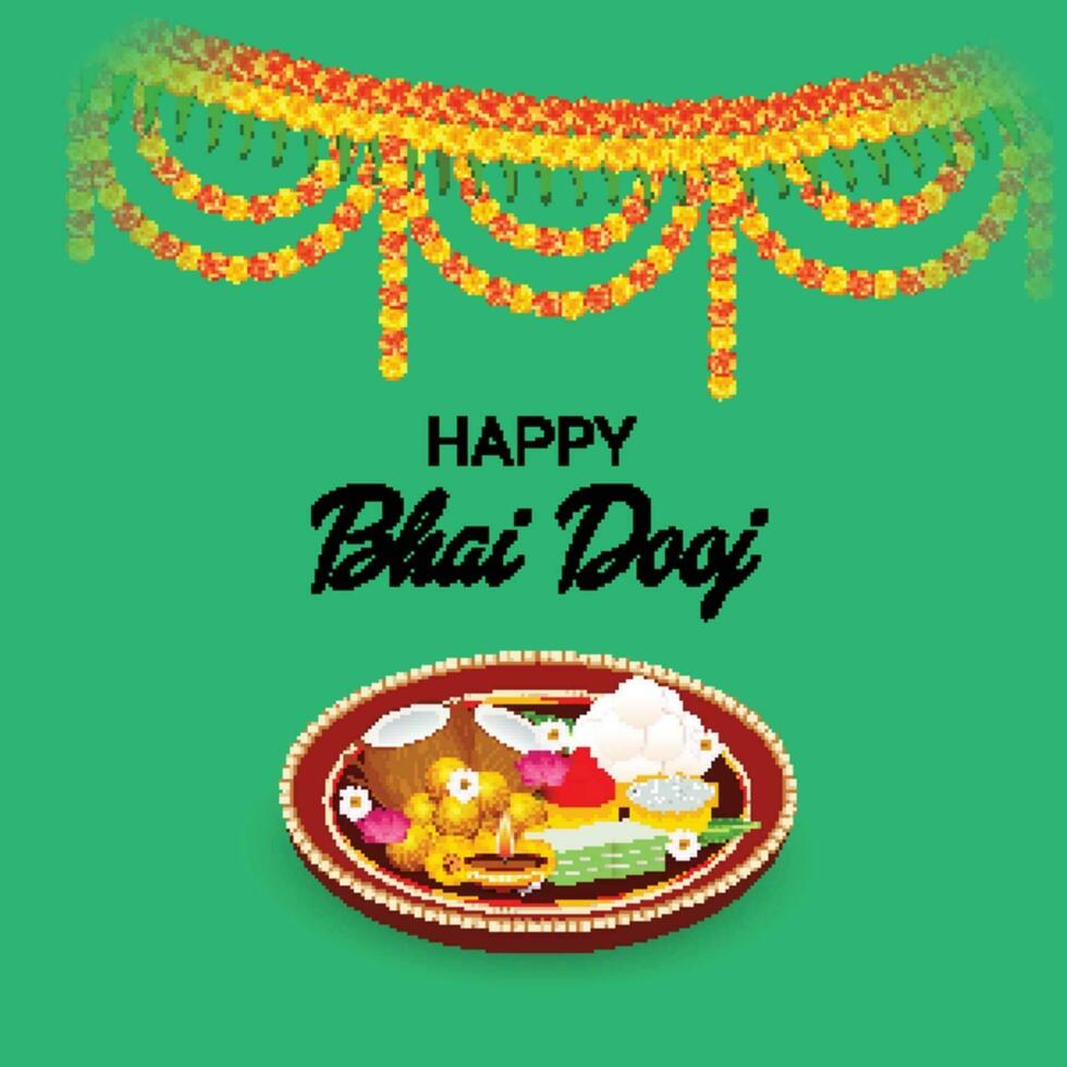 Vector illustration of a Background for indian festival of Happy Bhai Dooj Celebration.