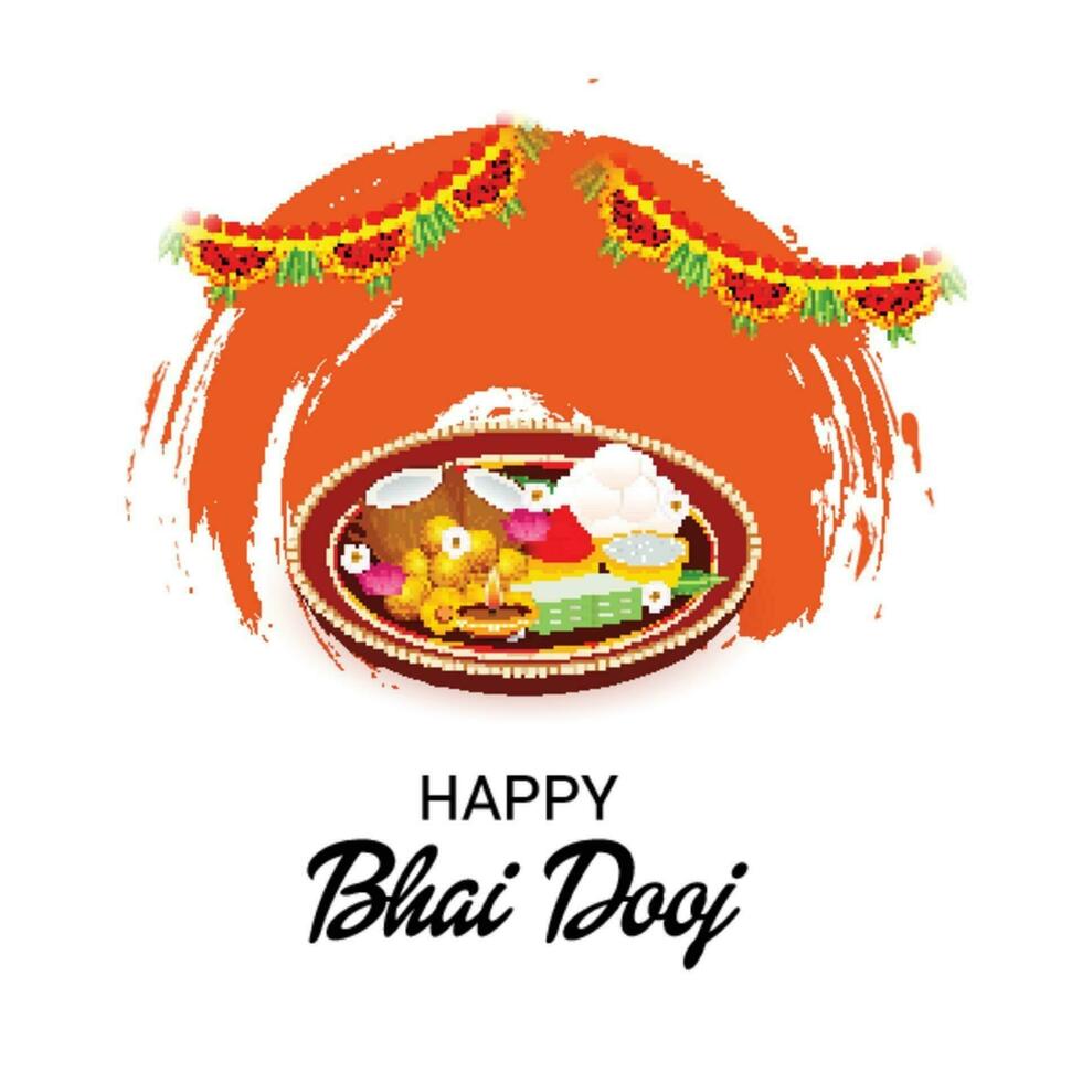 Vector illustration of a Background for indian festival of Happy Bhai Dooj Celebration.