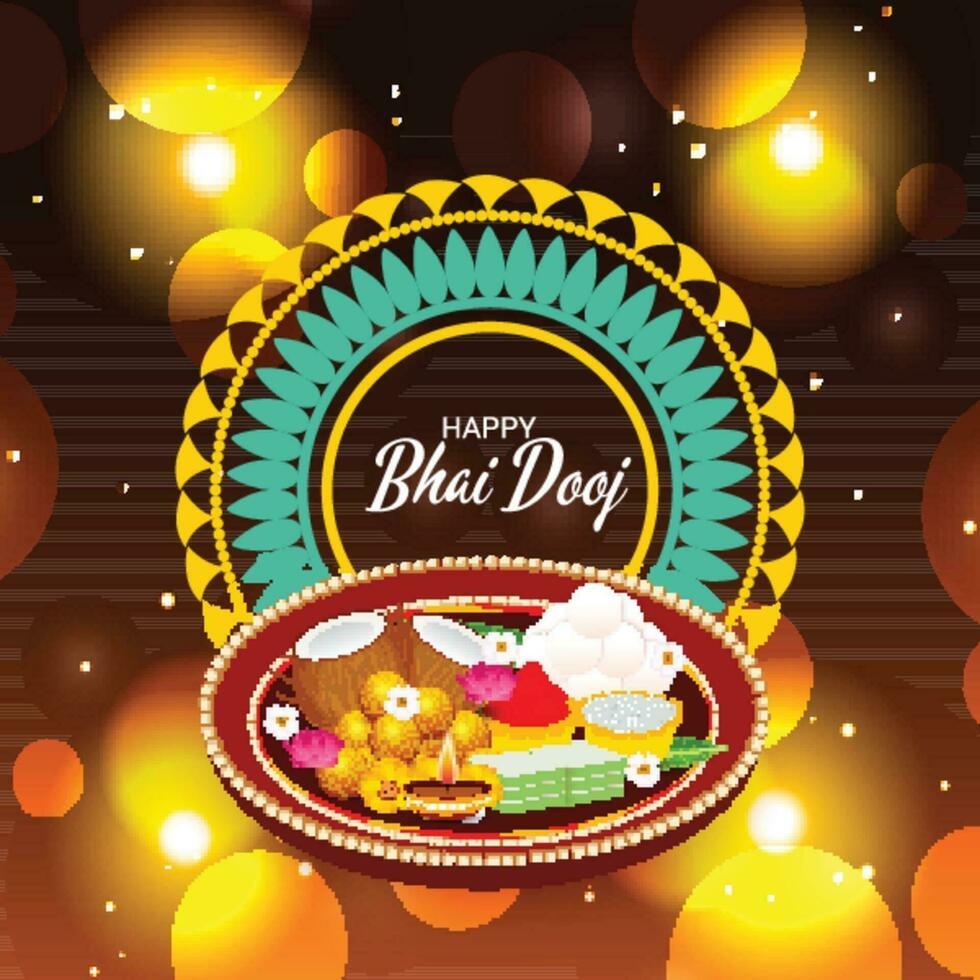 Vector illustration of a Background for indian festival of Happy Bhai Dooj Celebration.