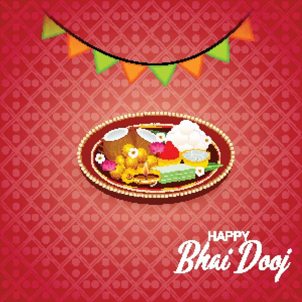 Vector illustration of a Background for indian festival of Happy Bhai Dooj Celebration.