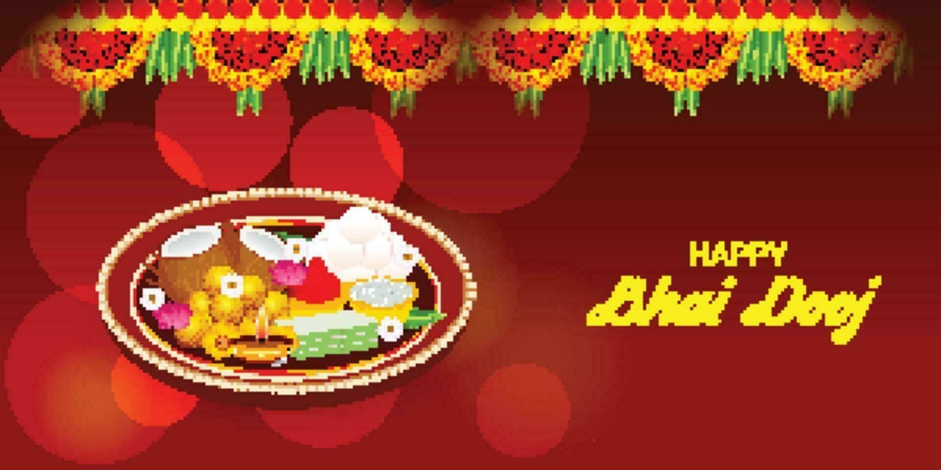 Vector illustration of a Background for indian festival of Happy Bhai Dooj Celebration.