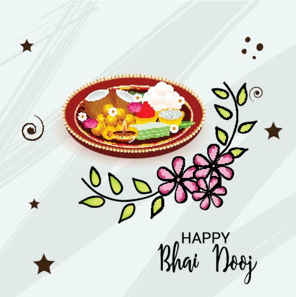 Vector illustration of a Background for indian festival of Happy Bhai Dooj Celebration.