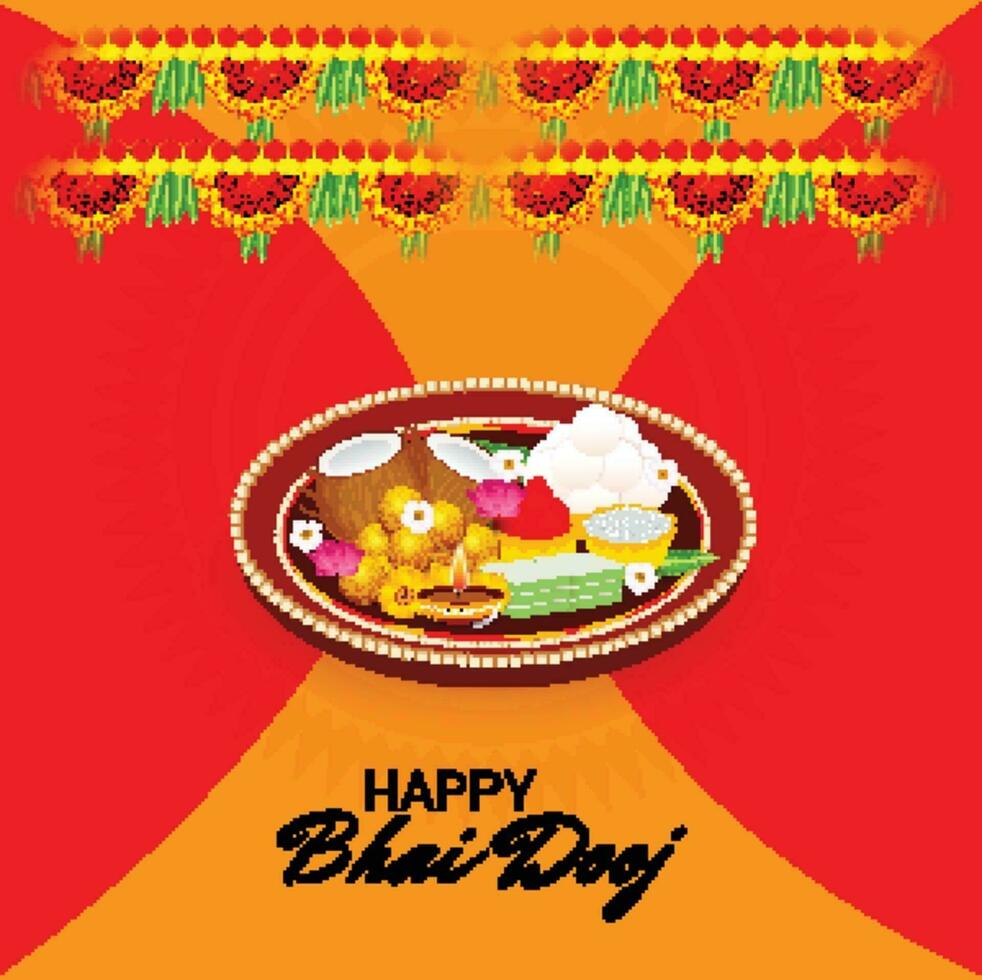 vector ilustración de un antecedentes para indio festival de contento bhai dooj celebracion.