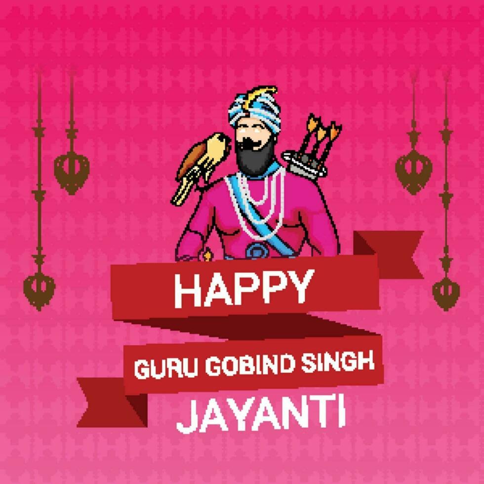 ilustración vectorial de un fondo para el festival feliz guru gobind singh jayanti para la celebración sij. vector