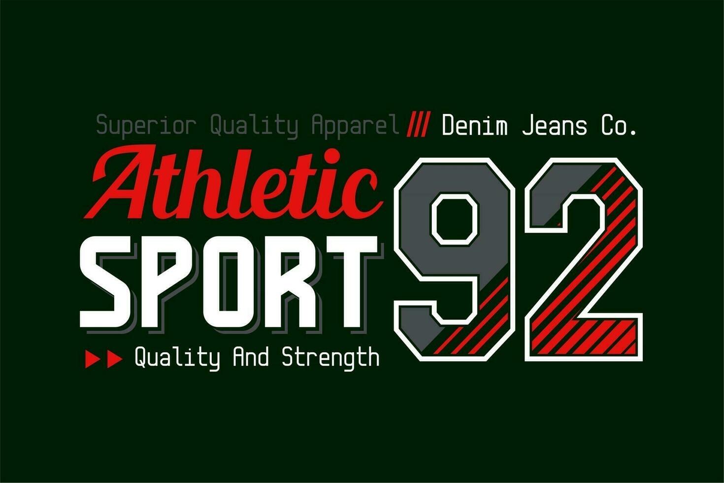 Athletic Sport 92 typography design for t shirts vector