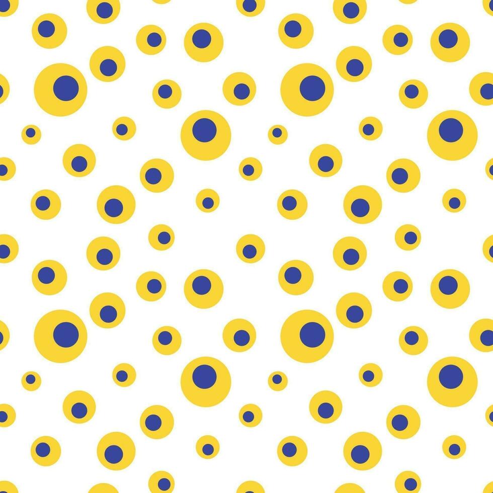 Retro pattern with yellow and blue circles vector