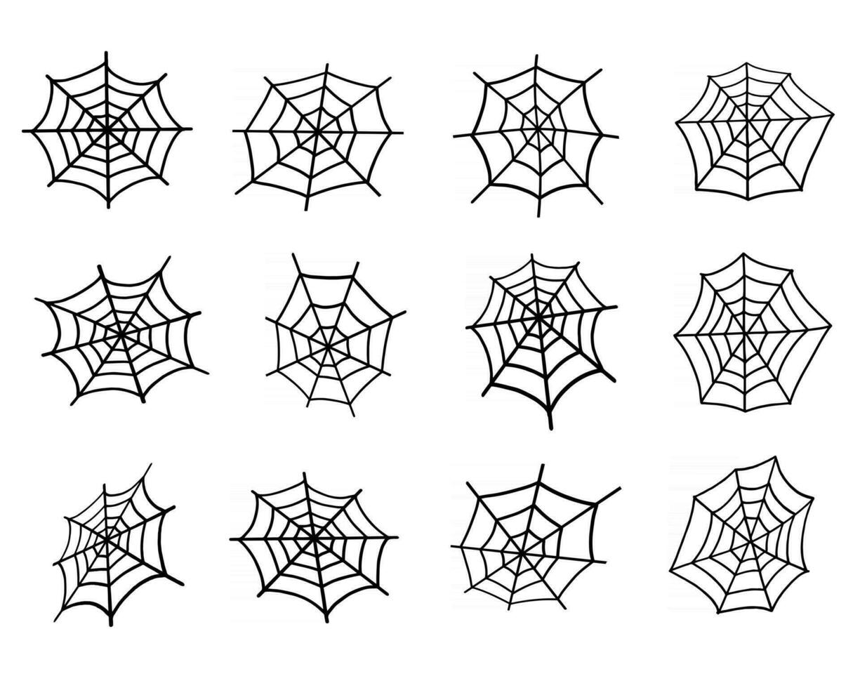 Spider web set vector