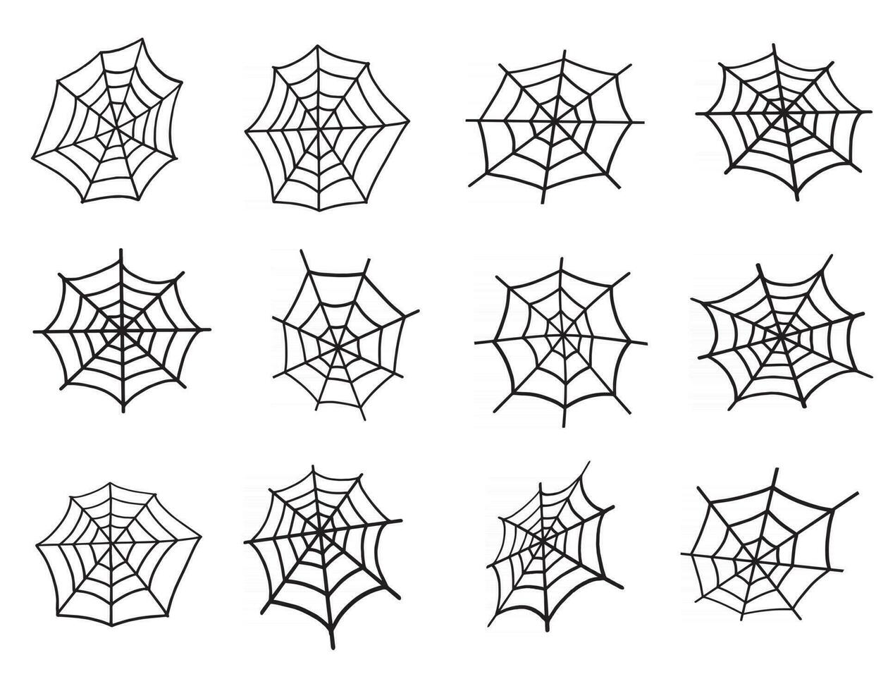 Spider web set vector