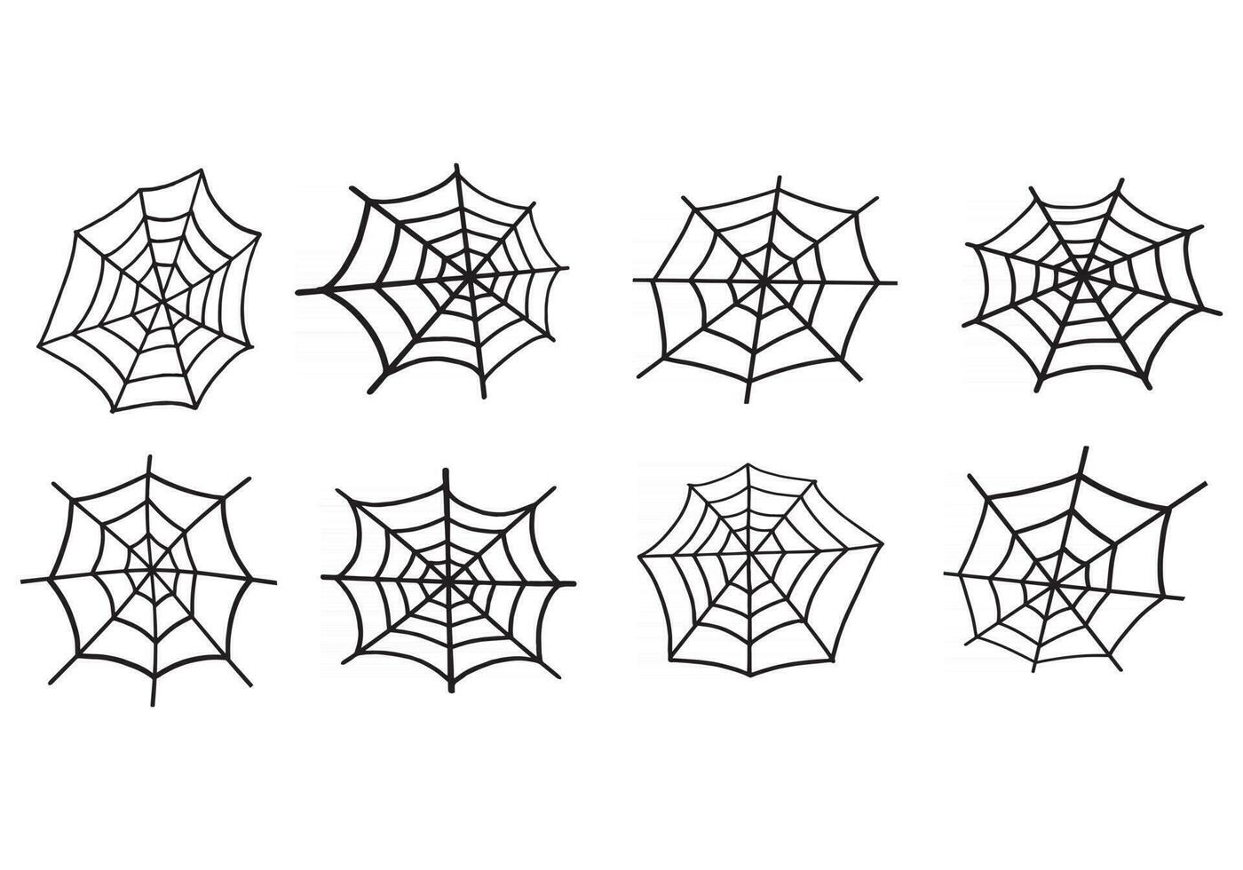 Spider web set vector