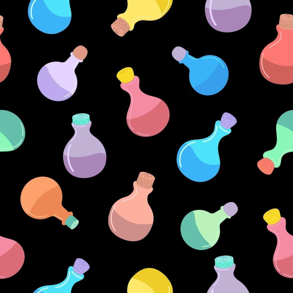 bottles seamless pattern vector
