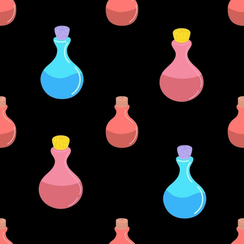 bottles seamless pattern vector