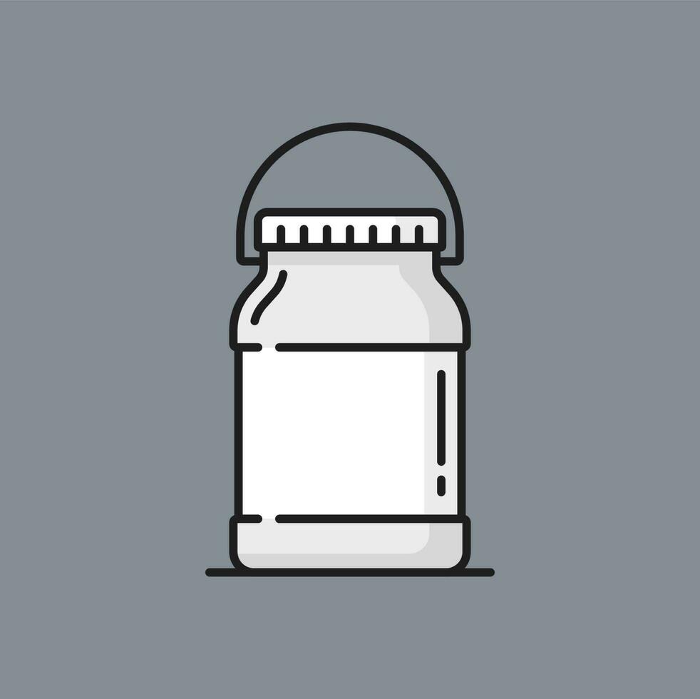 Honey bottle with cap, food container for jam icon vector