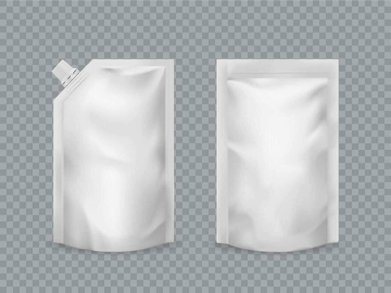 Doypack pouch realistic food packaging mockup vector